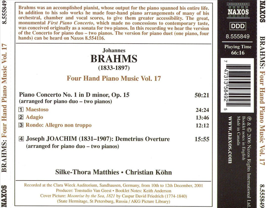Brahms: Four Hand Piano Music, Vol. 17 cover art