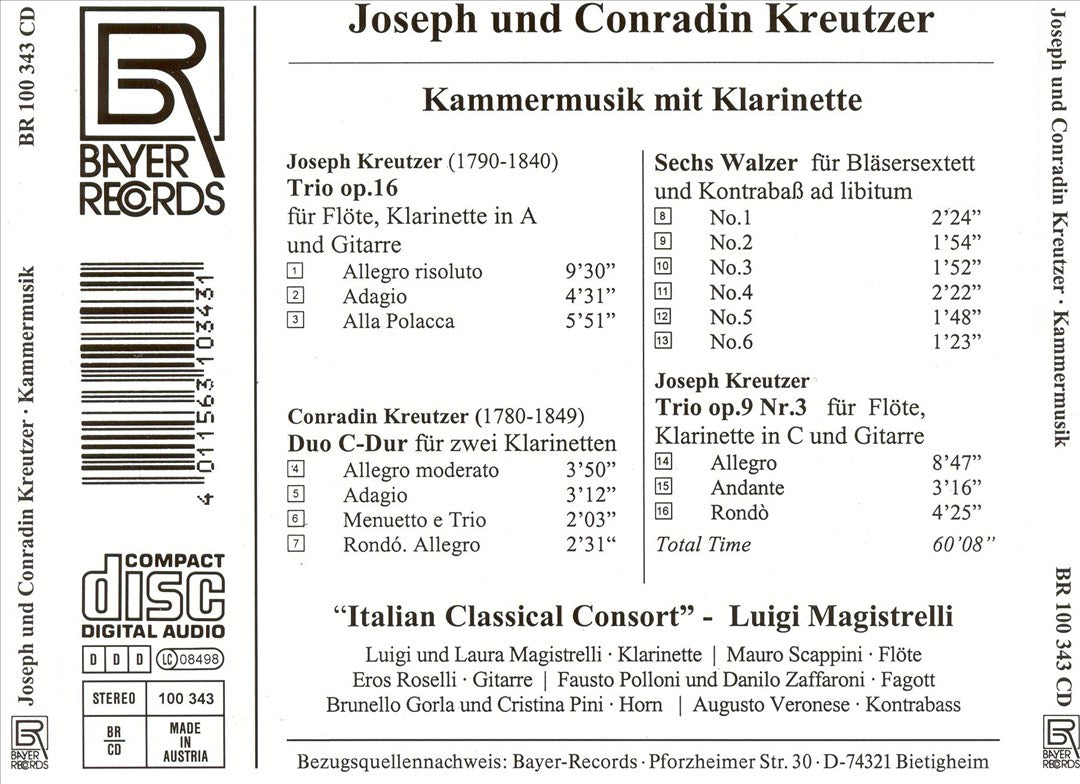 Joseph Kreutzer, Conradin Kreutzer: Kammermusik mit Klarinette cover art