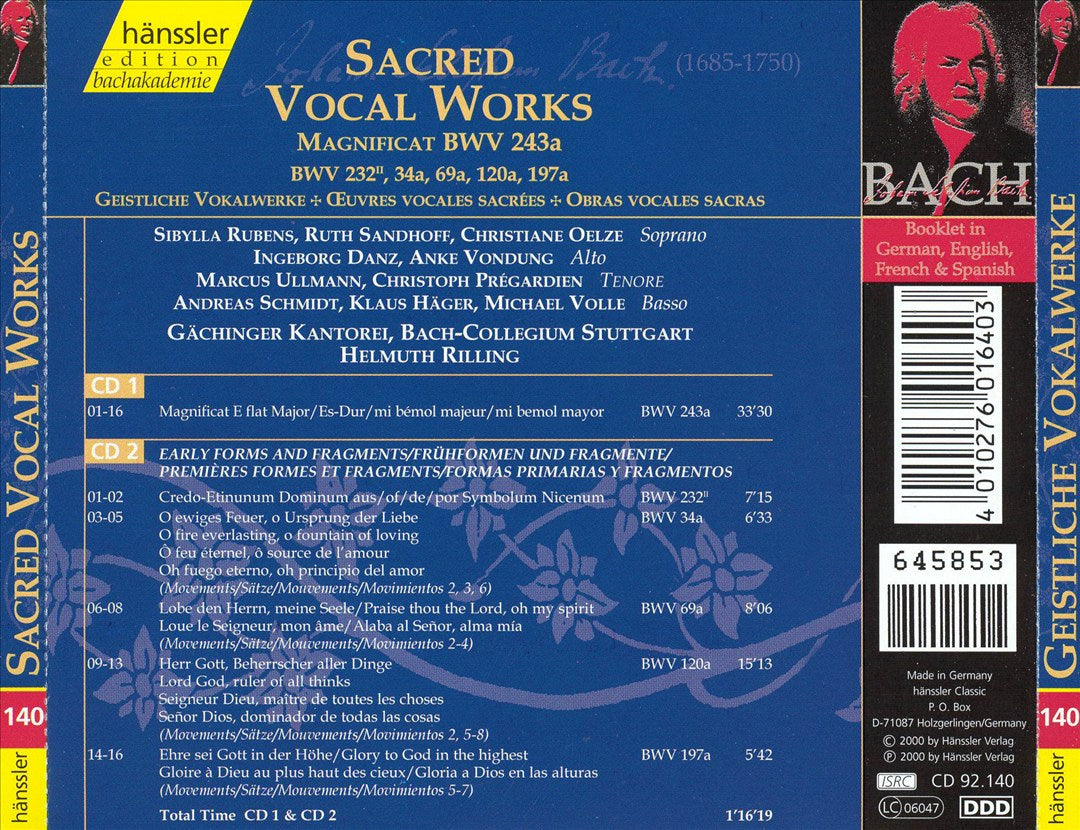 Bach: Sacred Vocal Works cover art