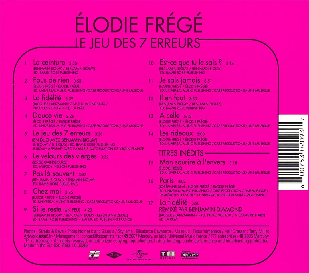 Jeu des 7 Erreurs [Bonus Tracks] cover art