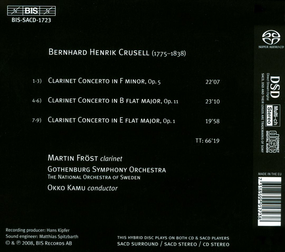 Crusell: Clarinet Concertos Opp. 5, 11 & 1 cover art