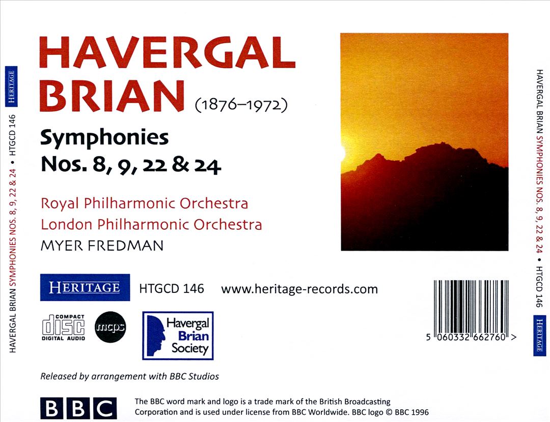 Havergal Brian: Symphonies Nos. 8, 9, 22 & 24 cover art