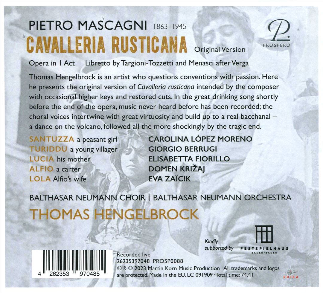Pietro Mascagni: Cavalleria Rusticana cover art
