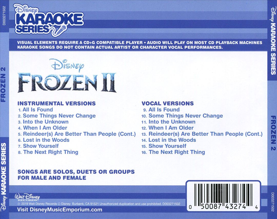 Disney Karaoke Series: Frozen II cover art