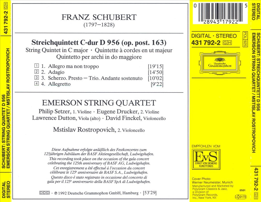 Schubert: String Quintet cover art