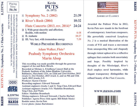 Kevin Puts: Symphony No. 2; Flute Concerto; River's Rush cover art