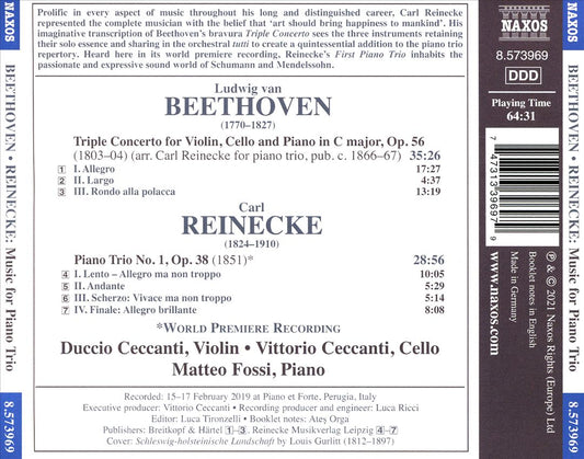 Beethoven: Triple Concerto (arr. C. Reinecke for Piano Trio); Reinecke: Piano Trio No. 1 cover art