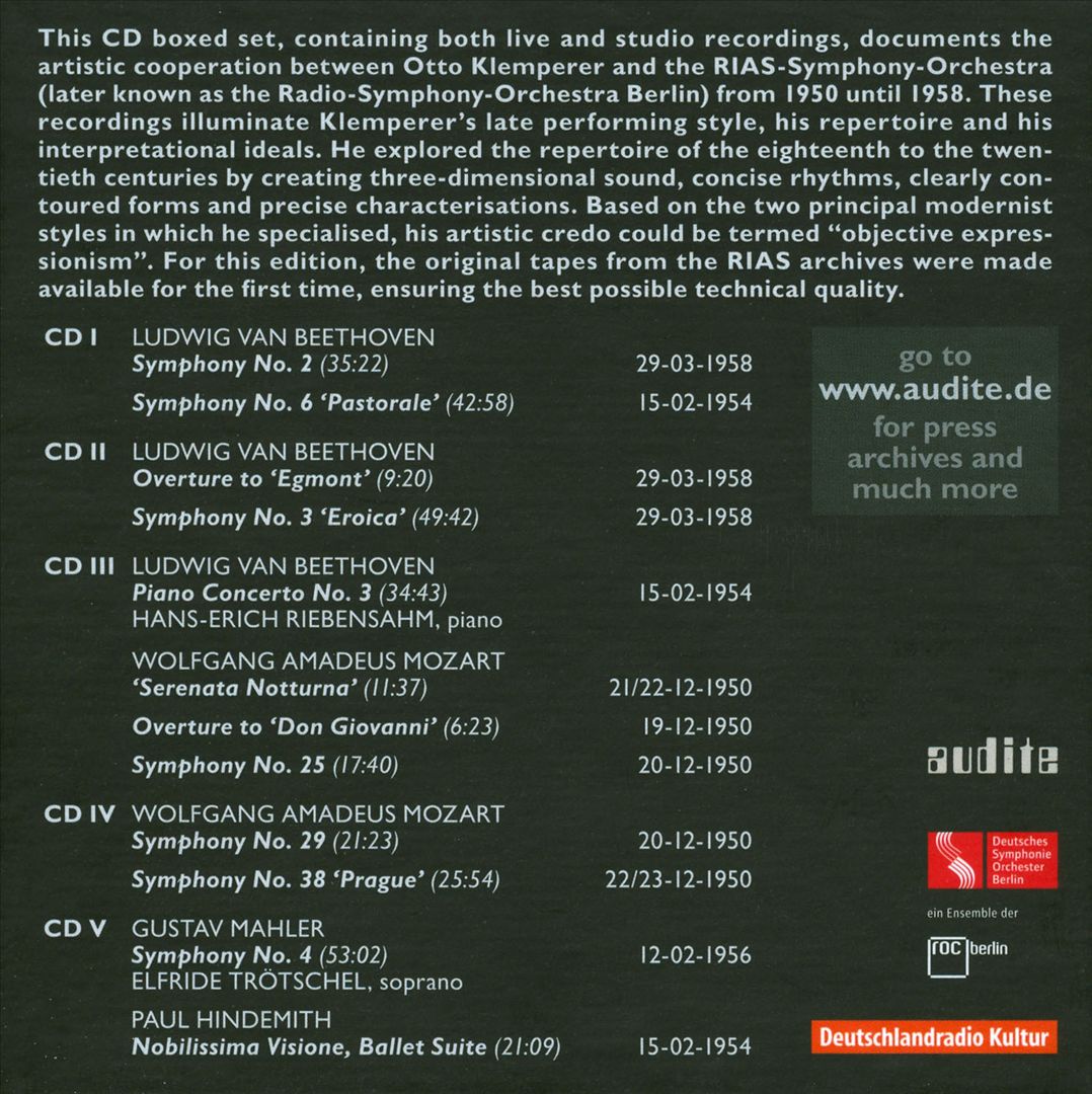 Otto Klemperer: The Rias Recordings cover art