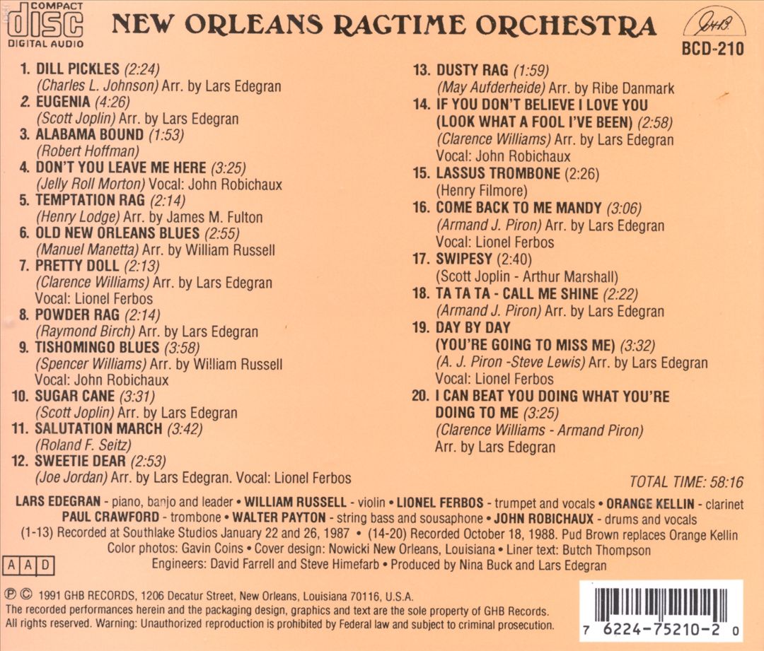 New Orleans Ragtime Orchestra [Vanguard] cover art