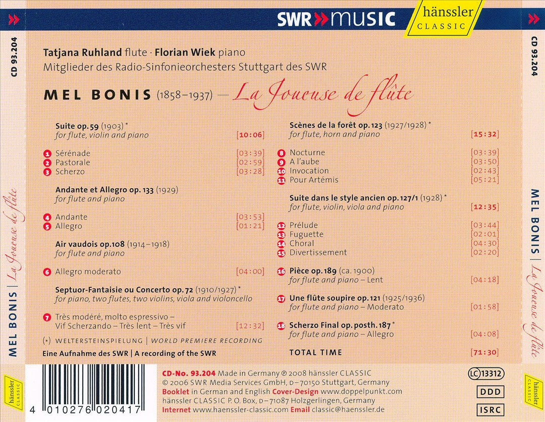 Mel Bonis: La Joueuse de Flûte cover art