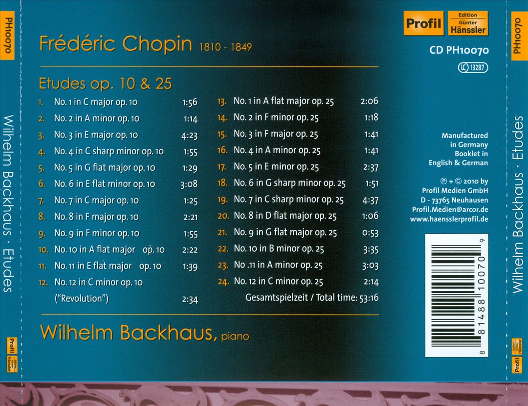 Chopin: Etudes cover art