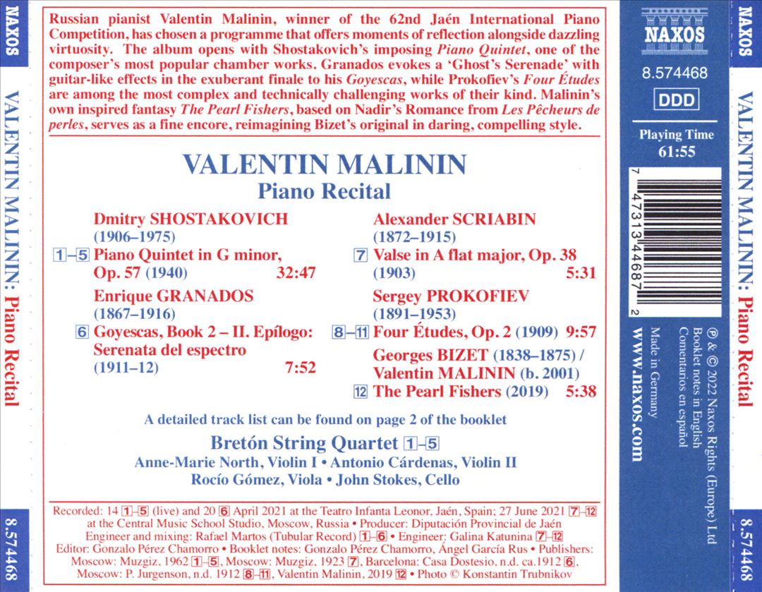 Piano Recital: Valentin Malinin cover art