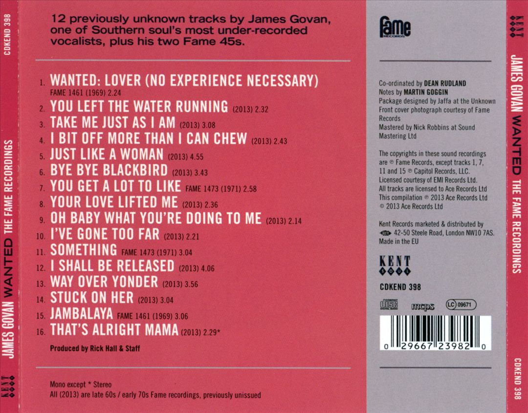 Wanted: The Fame Recordings cover art
