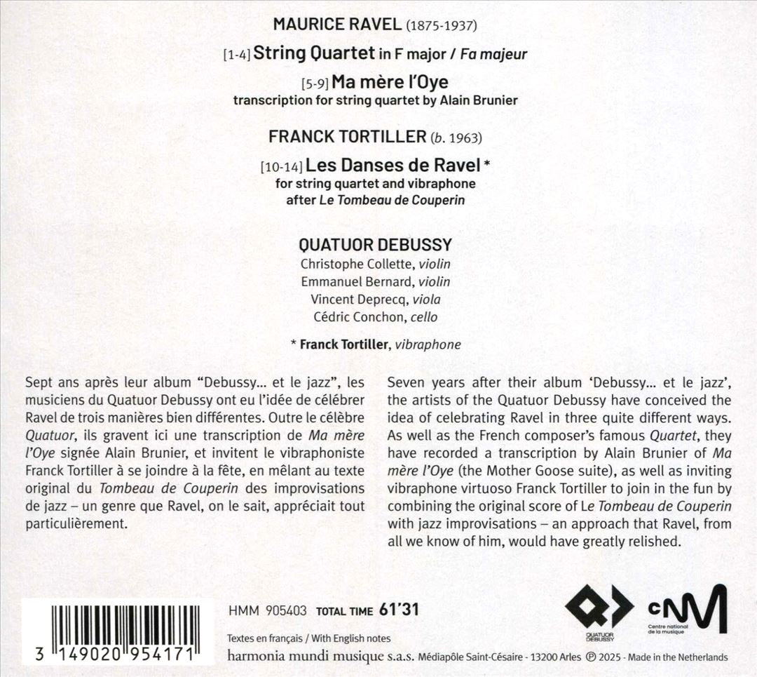 Ravels: Quatuor à cordes; Ma mère l'oye; Les danses de Ravel cover art