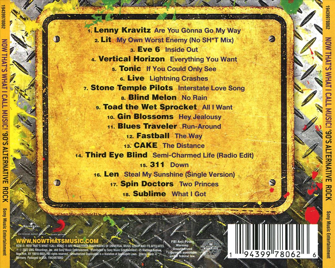 NOW That's What I Call Music!: 90's Alternative Rock cover art