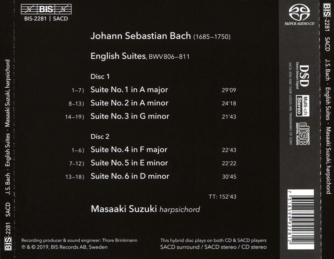 Bach: English Suites cover art