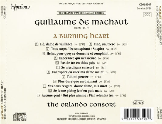 Machaut: A Burning Heart cover art