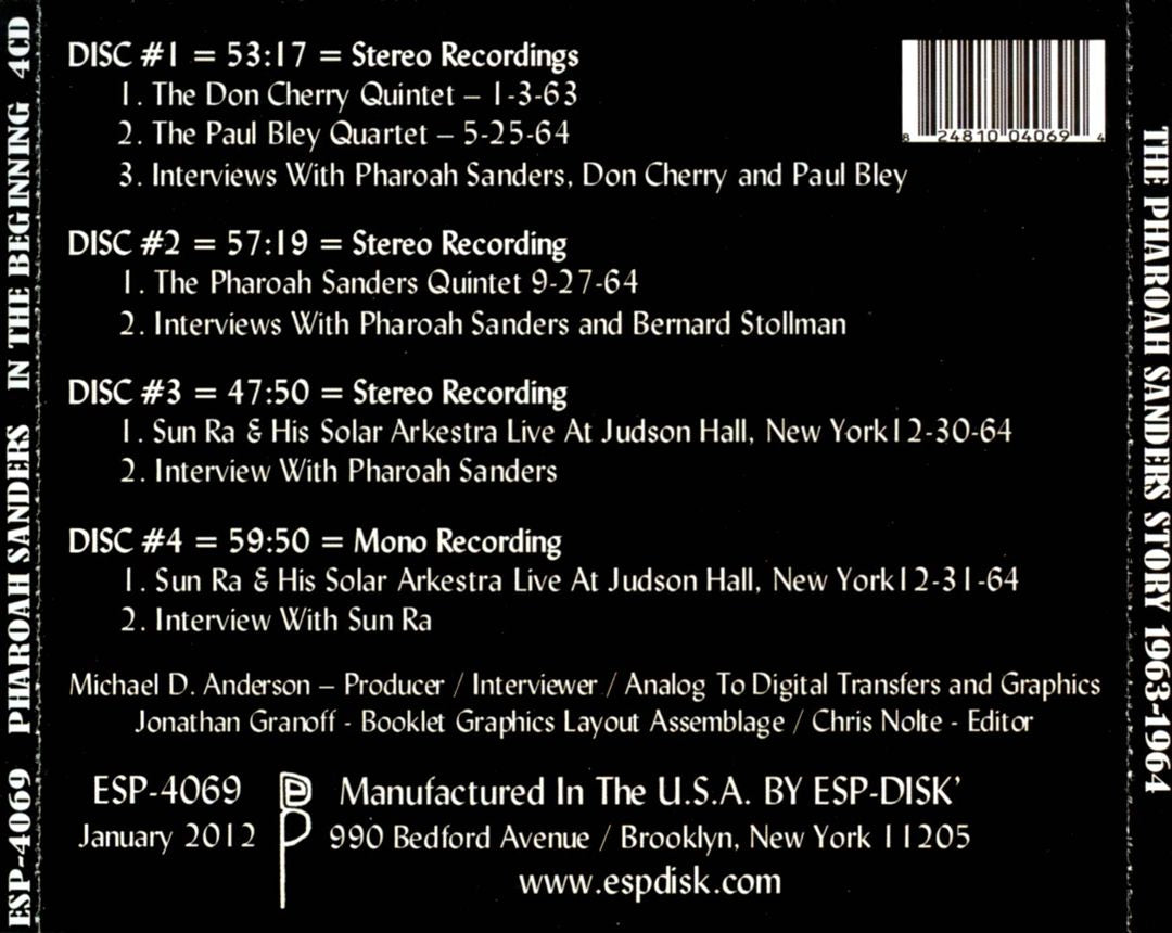 Pharoah Sanders Story: In the Beginning 1963-1965 cover art