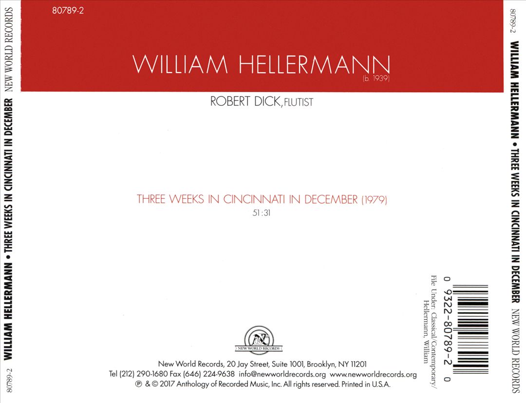 William Hellermann: Three Weeks in Cincinnati in December cover art
