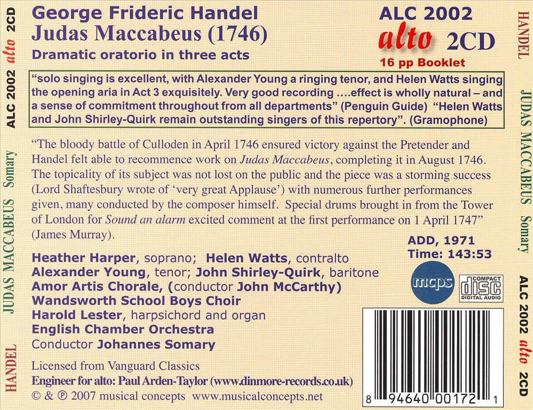 Handel: Judas Maccabeus cover art