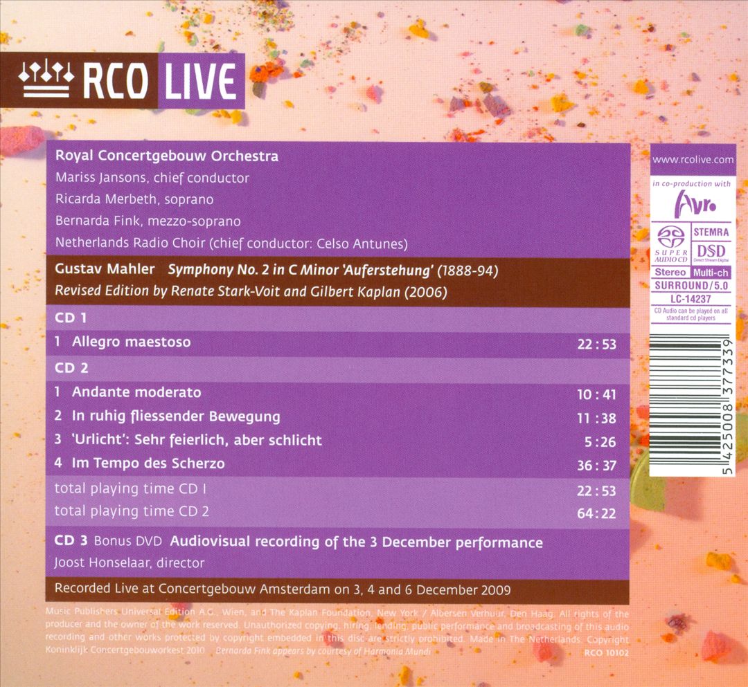Mahler: Symphony No. 2 'Auferstehung' cover art