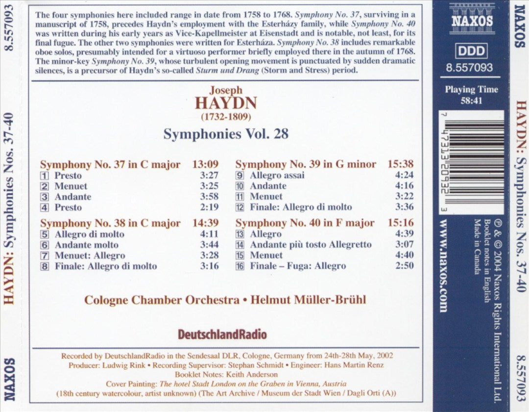 Haydn: Symphonies Nos. 37 - 40 cover art