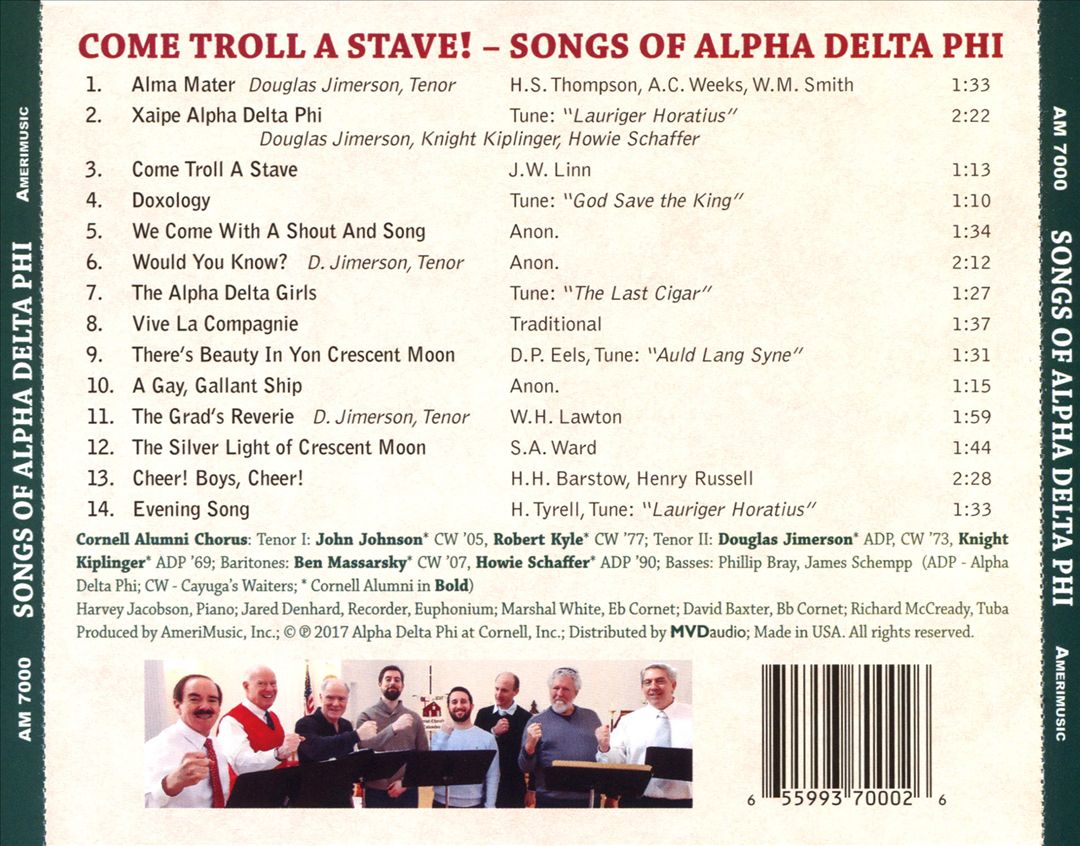 Come Troll a Stave Songs of Alpha Delta Phi cover art