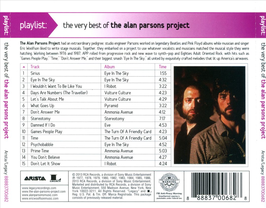 Playlist: The Very Best of the Alan Parsons Project cover art