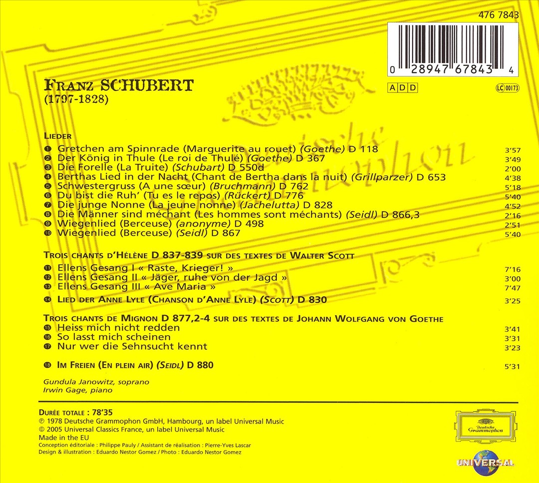 Schubert: Ave Maria et lieder célèbres cover art