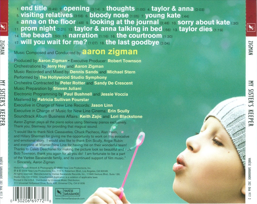 My Sister's Keeper [Score] cover art
