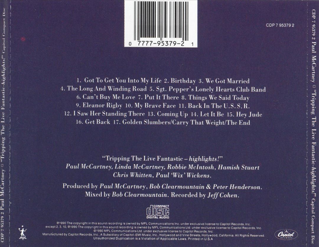 Tripping the Live Fantastic: Highlights cover art