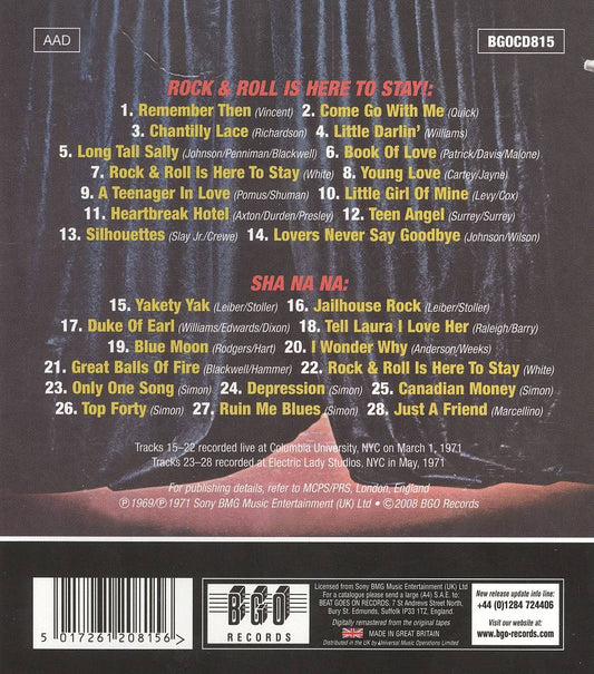 Sha Na Na/Rock and Roll Is Here to Stay cover art