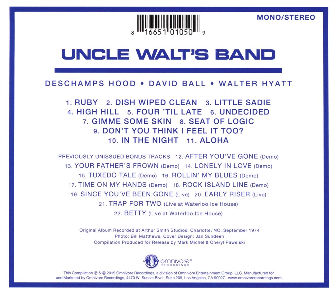 Uncle Walt's Band [Bonus Tracks] cover art