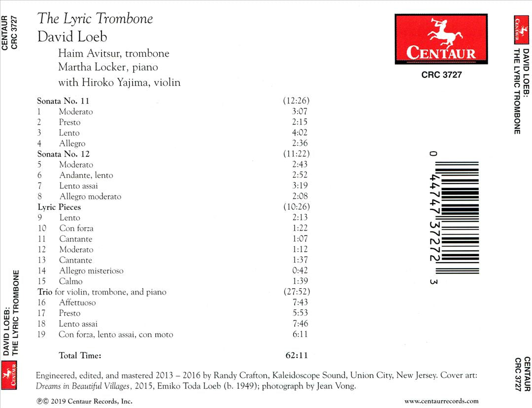 David Loeb: The Lyric Trombone cover art