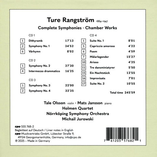 Ture Rangström: Complete Symphonies; Chamber Works cover art