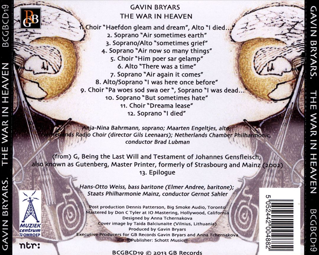 Gavin Bryars: The War in Heaven cover art