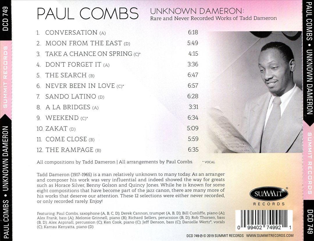 Unknown Dameron: Rare and Never Recorded Works of Tadd Dameron cover art