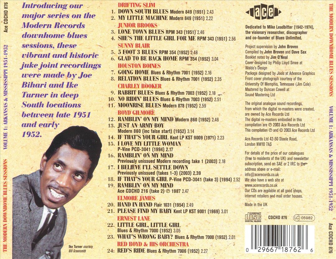 Modern Downhome Blues Sessions, Vol. 1 cover art
