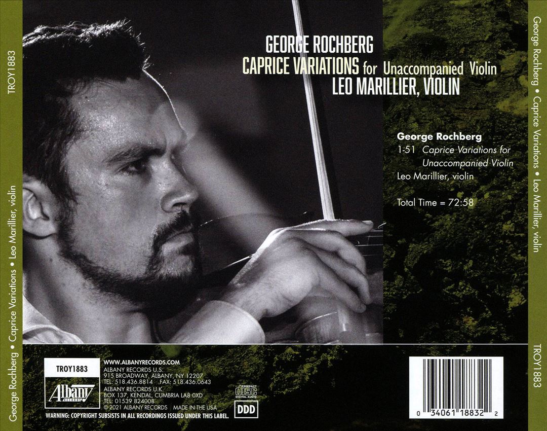 George Rochberg: Caprice Variations for Unaccompanied Violin cover art