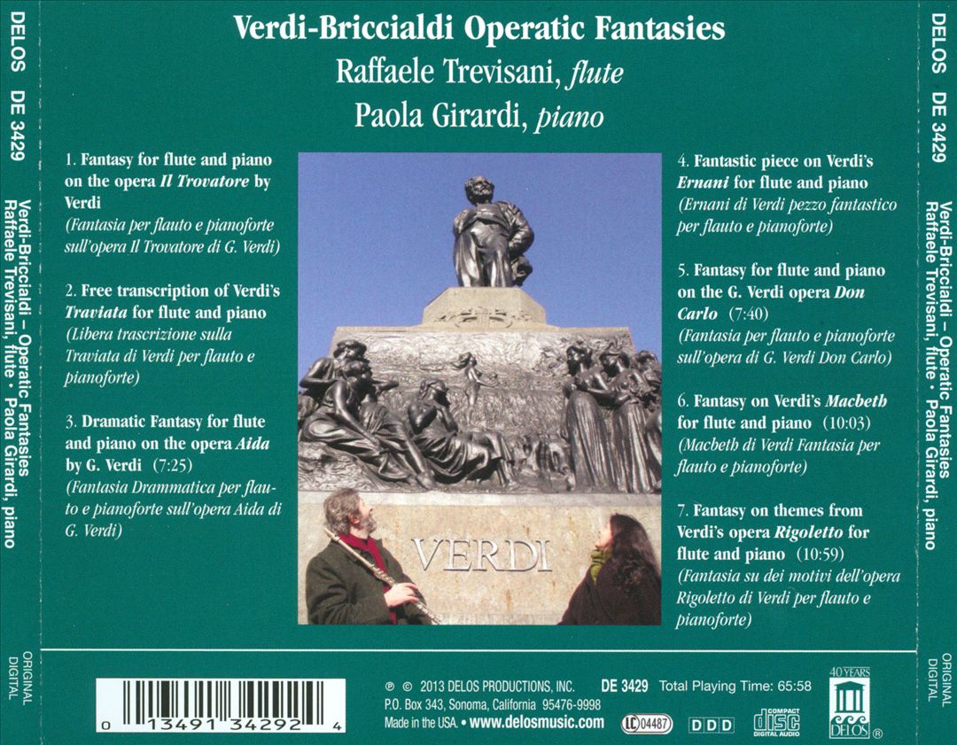 Giulio Briccialdi: Verdi Operatic Fantasies cover art