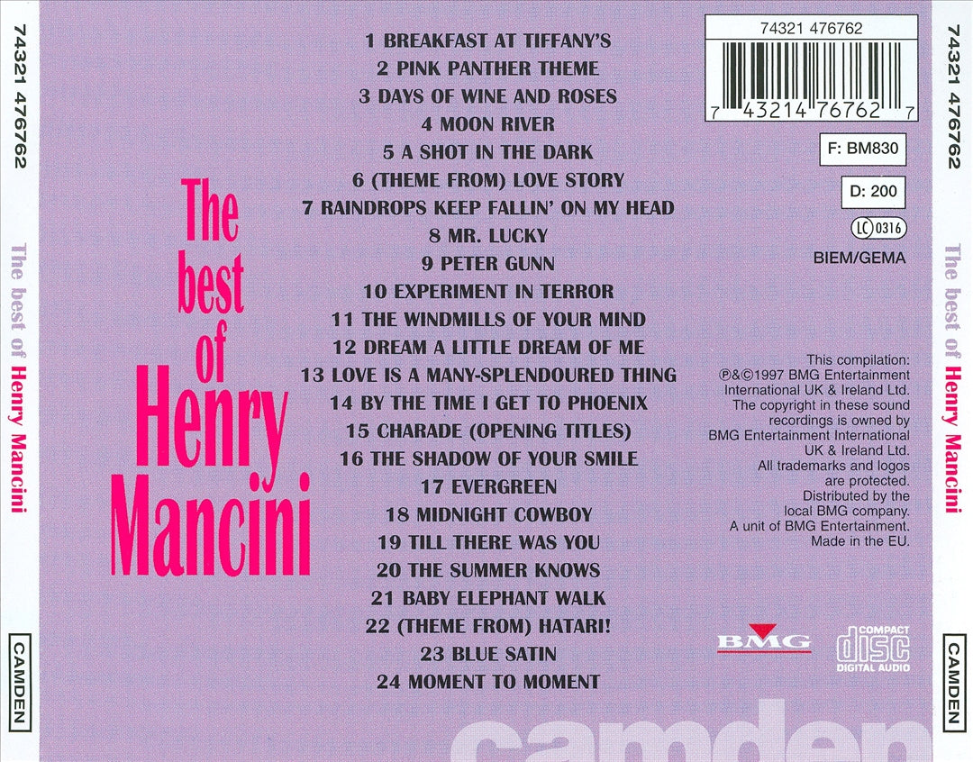 Best of Henry Mancini [BMG/Camden] cover art
