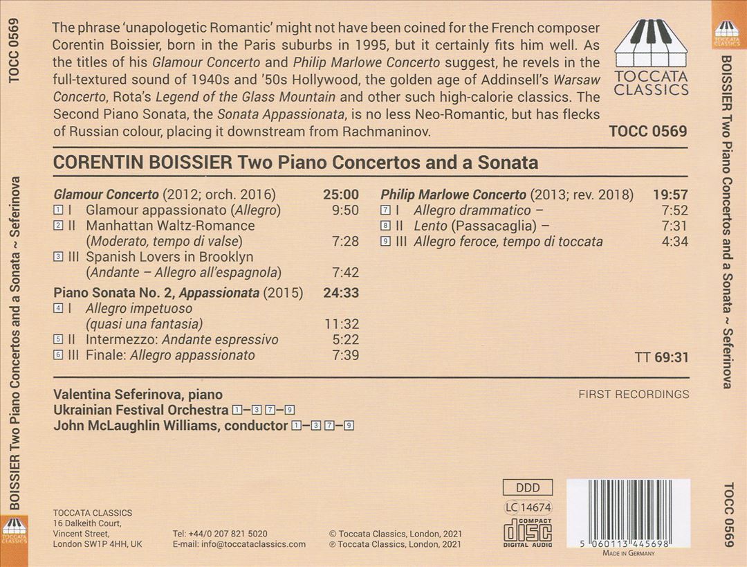 Corentin Boissier: Two Piano Concertos and a Sonata cover art