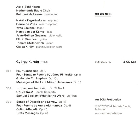 György Kurtág: Complete Works for Ensemble and Choir cover art