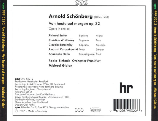 Schönberg: Von heute auf morgen cover art