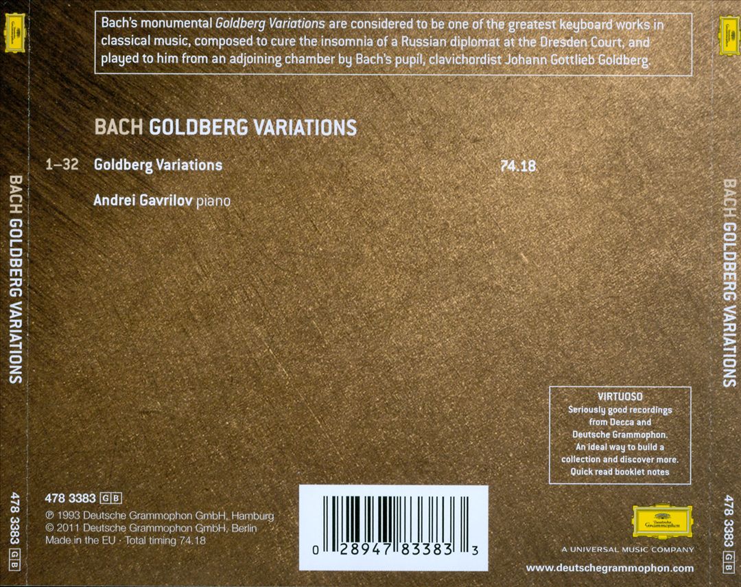 Bach: Goldberg Variations cover art