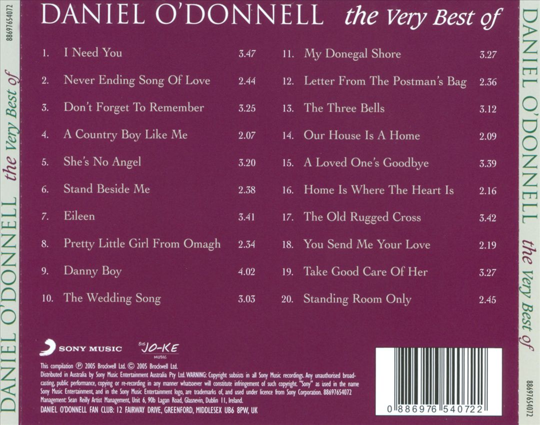 Very Best of Daniel O'Donnel [Big Jo-Ke] cover art