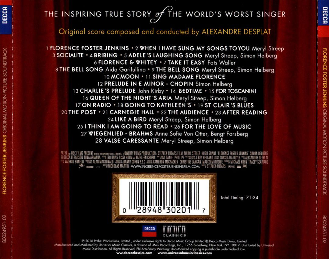 Florence Foster Jenkins [Original Motion Picture Soundtrack] cover art