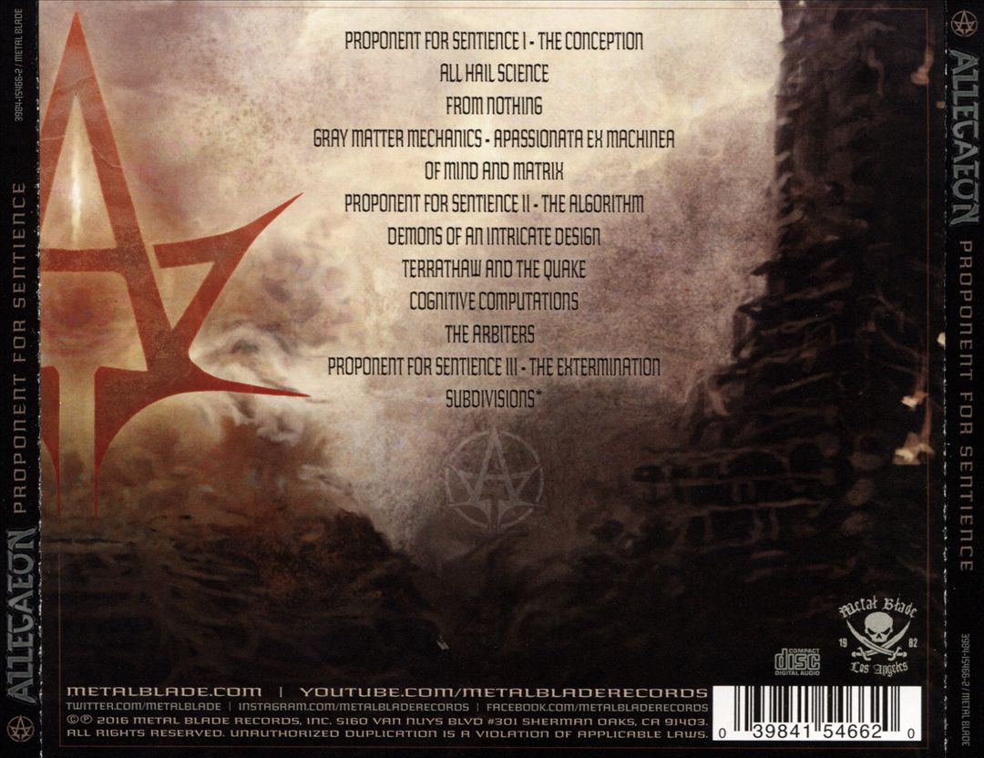Proponent for Sentience cover art