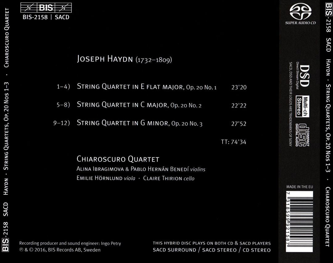Haydn: "Sun" Quartets, Op. 20 Nos. 1-3 cover art