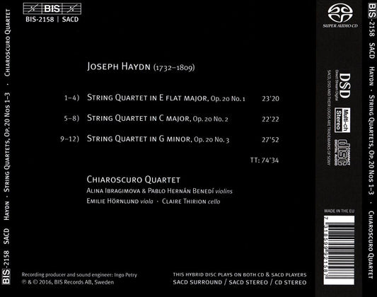 Haydn: "Sun" Quartets, Op. 20 Nos. 1-3 cover art